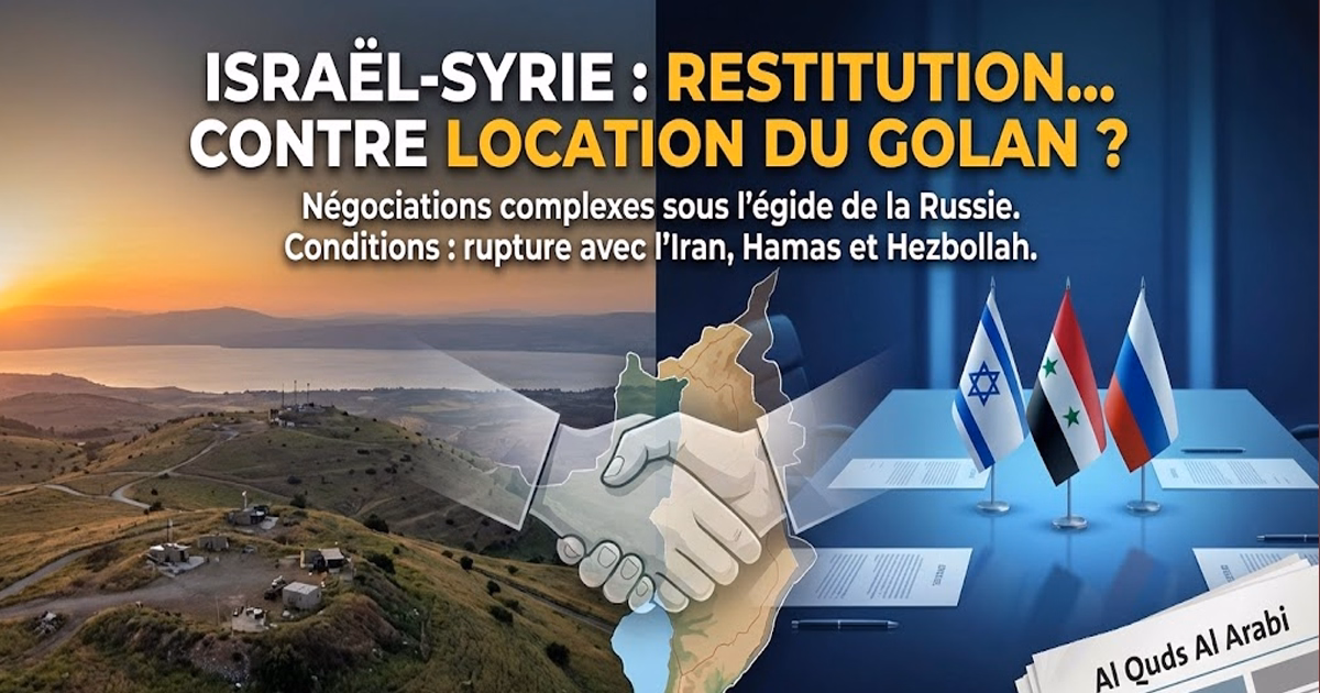 Israël propose de restituer le Golan, si la Syrie s'engage à le lui louer - Mediarabe.info