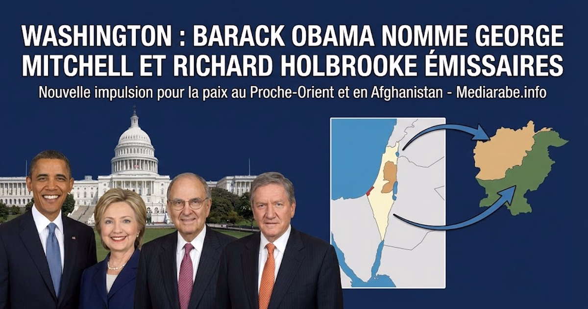 Washington : Barack Obama nomme George Mitchell et Richard Holbrooke émissaires au Proche-Orient et en Afghanistan - Mediarabe.info